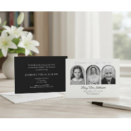 Personalisierte Gedenkeinladung mit 3 Fotos Einladung