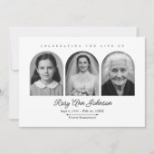 Personalisierte Gedenkeinladung mit 3 Fotos Einladung (Vorderseite)