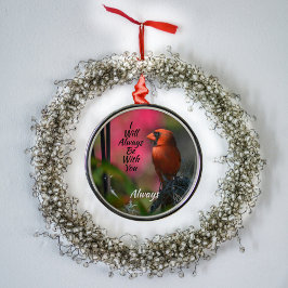 Personalisierte Gedenkstätte für Roten Kardinal Ornament Aus Metall