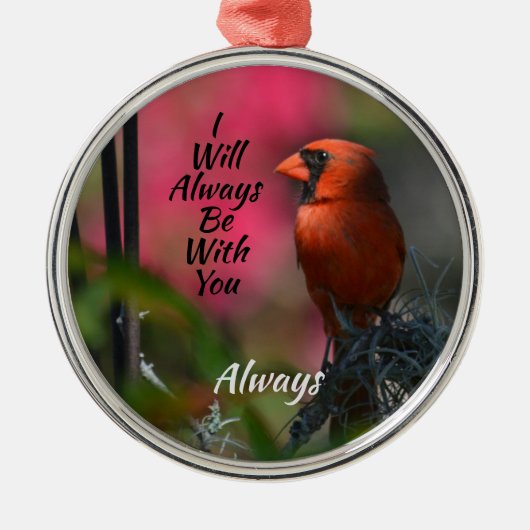 Personalisierte Gedenkstätte für Roten Kardinal Ornament Aus Metall (Vorne)
