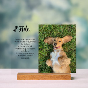 Personalisierte Gedenktafel mit Foto für Hund Katz Acrylschild