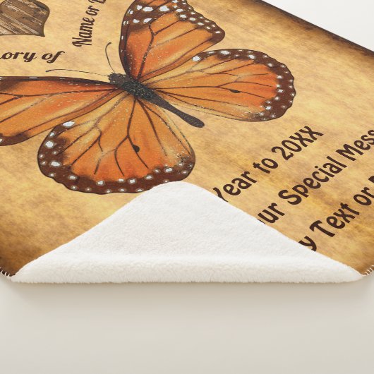 Personalisierte Gedenktafel, Monarchschmetterling Sherpadecke (3/4)