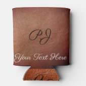 Personalisierte gedruckte Imitate Leather Stubby H Dosenkühler (Rückseite)