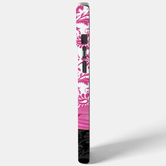 Personalisierte gedruckte Lilie in Rosa Damaske Case-Mate iPhone Hülle (Rückseite / Links)