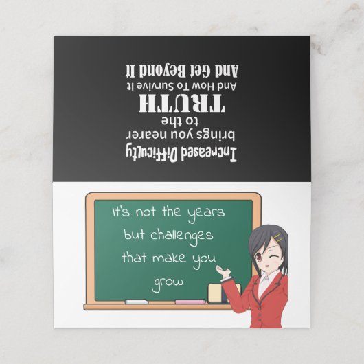 Personalisierte gefaltete Karten mit Weisheitszita (Außenseite Aufgefaltet)