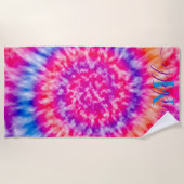 Personalisierte Gefärbte Krawatte Strandtuch (Vorderseite)