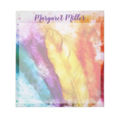 Personalisierte gefleckte Federn Notizblock (Vorderseite)