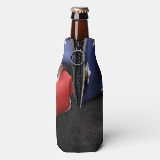 Personalisierte geflochtene amerikanische Flagge Flaschenkühler (Flasche Rückseite)
