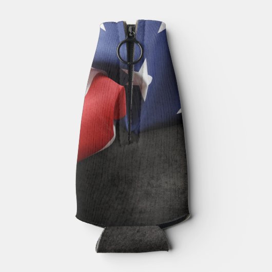 Personalisierte geflochtene amerikanische Flagge Flaschenkühler (Rückseite)