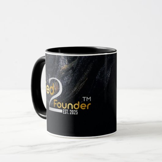 Personalisierte "Gefüttert2Founder" Galaxy-Tasse Tasse (Vorderseite Links)