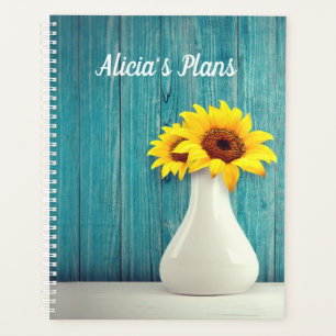 Personalisierte gegossene Sonnenblume Planer