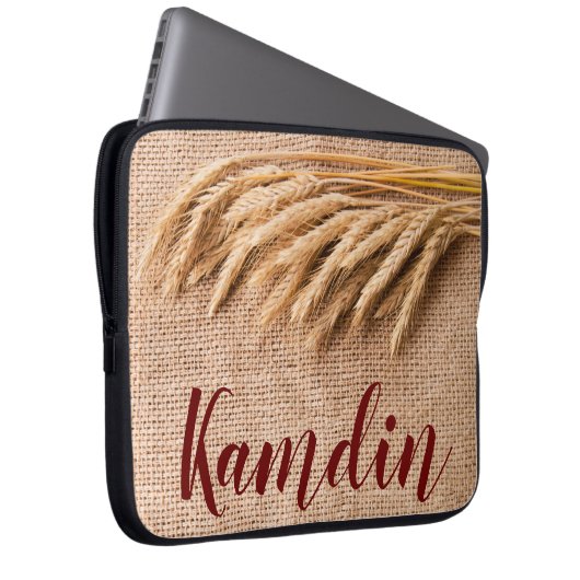 Personalisierte Gehäuse-Wheat auf Burlap Sack Coup Laptopschutzhülle (Vorne Rechts)