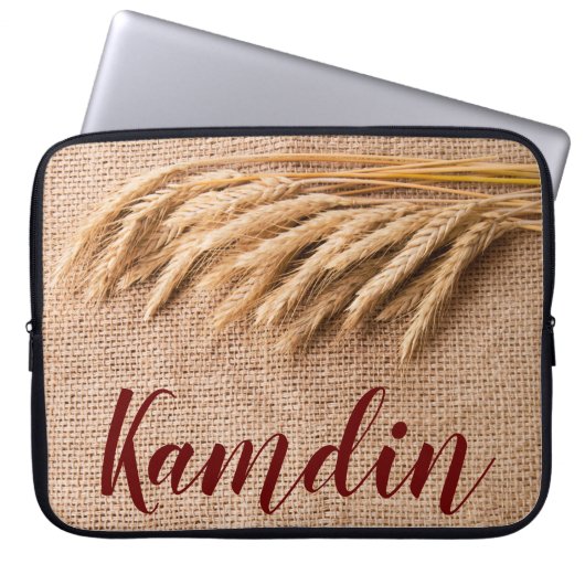 Personalisierte Gehäuse-Wheat auf Burlap Sack Coup Laptopschutzhülle (Vorderseite)