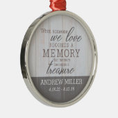 Personalisierte gehütete Gedächtnis-runde Ornament Aus Metall (Rechts)