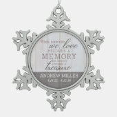 Personalisierte gehütete schneeflocken Zinn-Ornament (Vorderseite)