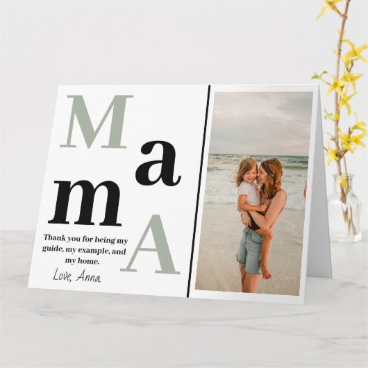 Personalisierte geklappte Grußkarte für den Mutter Karte (Gelbe Blume)