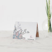 Personalisierte geklappte Karte Dahlias und Lilies (Rückseite)