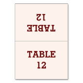 Personalisierte, geklappte Tischkarte Tischnummer (Vorderseite)