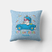 Personalisierte Gelassen Reisen Einhorn Kissen (Rückseite)