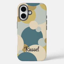 Personalisierte gelb-blaue Moleküle iPhone Gehäuse iPhone 16 Hülle