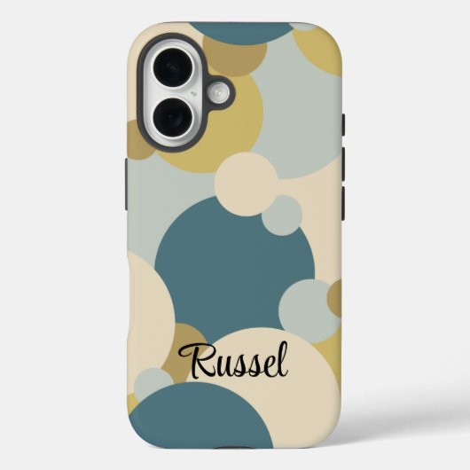 Personalisierte gelb-blaue Moleküle iPhone Gehäuse Case-Mate iPhone Hülle (Rückseite)