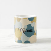Personalisierte gelb-blaue Moleküle Kaffeetasse (Mittel)