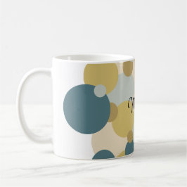 Personalisierte gelb-blaue Moleküle Kaffeetasse