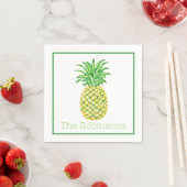 Personalisierte gelbe Ananas Serviette (Beispiel)