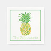 Personalisierte gelbe Ananas Serviette (Vorderseite)