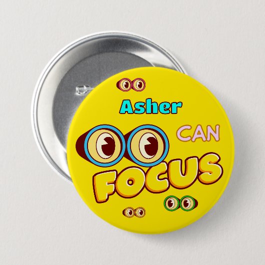 Personalisierte Gelbe Bestätigung Funny Binoculars Button (Vorne & Hinten)