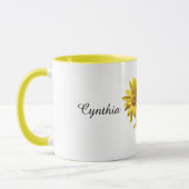 Personalisierte gelbe Daisy-Blumen Tasse (Links)