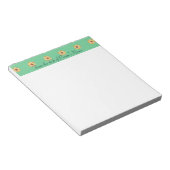 Personalisierte gelbe Daisy-Border-Notepad Notizblock (angewinkelt)