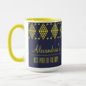 Personalisierte gelbe geometrische Dreiecke Tasse (Links)