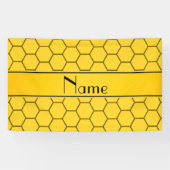 Personalisierte gelbe Namensbienenwabe Banner (Horizontal)