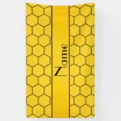 Personalisierte gelbe Namensbienenwabe Banner (Vertikal)