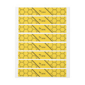 Personalisierte gelbe Namensbienenwabe Rundum-Adressaufkleber (Bogen)