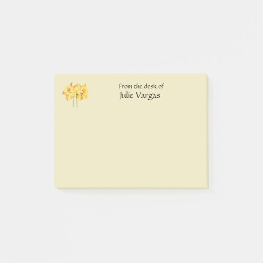 Personalisierte gelbe Narzissen-Post-it-Notizen Post-it Klebezettel (Vorderseite)