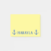 Personalisierte gelbe Post-it®-Noten mit Ankern Post-it Klebezettel (Vorderseite)