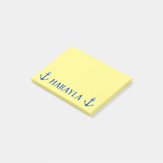Personalisierte gelbe Post-it®-Noten mit Ankern Post-it Klebezettel (angewinkelt)