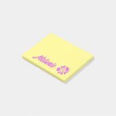 Personalisierte gelbe Post-it®-Noten mit Blume Post-it Klebezettel (angewinkelt)