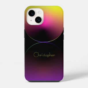 Personalisierte gelbe Radial-Textur iPhone 15 14 Hülle