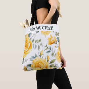 Personalisierte Gelbe Rosen und RX-Symbol Totbeute Tasche