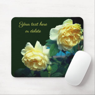Personalisierte gelbe Rosenblumen Mousepad