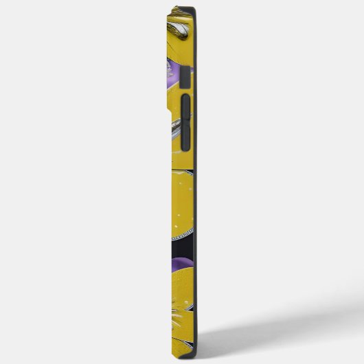 Personalisierte gelbe Schmetterlinge und violette Case-Mate iPhone Hülle (Rückseite / Links)