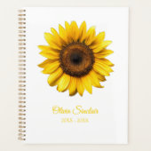 Personalisierte Gelbe Sonnenblume Planer (Vorderseite)