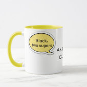 Personalisierte gelbe Sprache-Blase Tasse (Links)