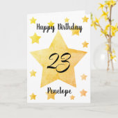 Personalisierte Gelbe Sterne 23. Geburtstag Karte (Gelbe Blume)