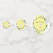 personalisierte gelbe Streifen Entbeinungstafel Konfetti (Vorderseiten)