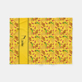 Personalisierte gelbe Tacos Sombreros-NamensChilis Fleecedecke (Vorderseite (Horizontal))