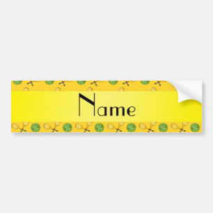 Personalisierte gelbe Tennisnamensbälle Autoaufkleber